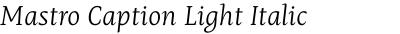 Mastro Caption Light Italic